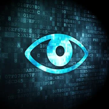 Privacy concept: Eye on digital background 스톡 일러스트