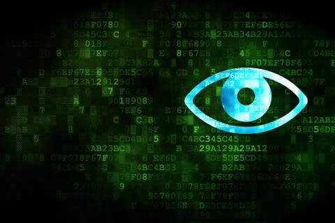 Privacy concept: Eye on digital background Stock Illustration