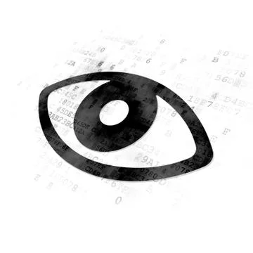Privacy concept: Eye on Digital background Stock Illustration