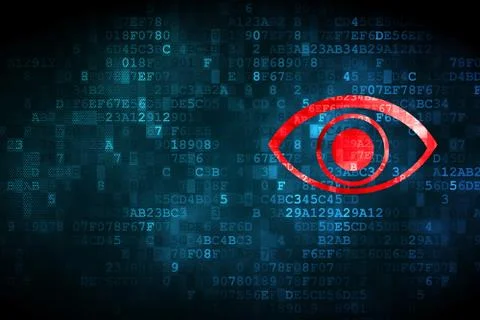 Privacy concept: Eye on digital background Illustrazione stock