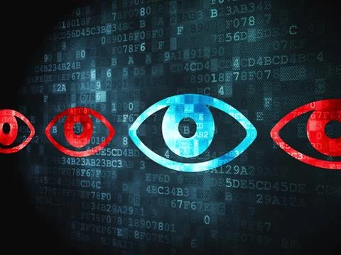 Privacy concept: Eye on digital background Stock Illustration