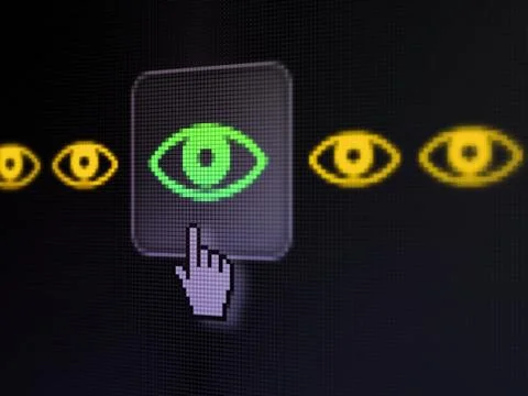 Privacy concept: Eye on digital computer screen Stock-Illustration