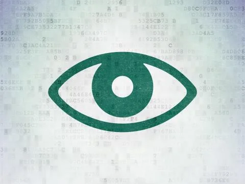 Privacy concept: Eye on Digital Data Paper background 스톡 일러스트
