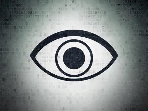Privacy concept: Eye on Digital Data Paper background 스톡 일러스트