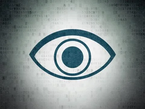Privacy concept: Eye on Digital Data Paper background Stock Illustration