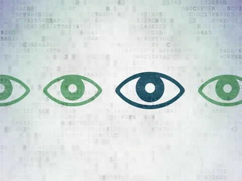 Privacy concept: eye icon on Digital Paper background Stock Illustration