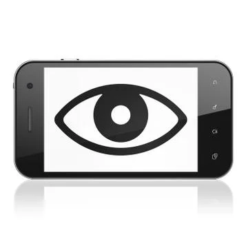Privacy concept: Eye on smartphone Stock Illustration