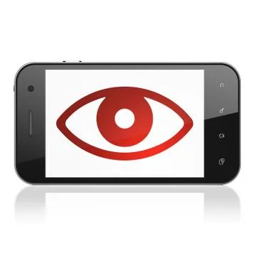 Privacy concept: Eye on smartphone 스톡 일러스트
