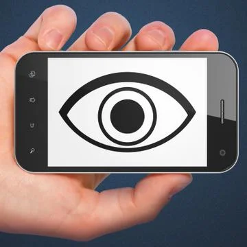 Privacy concept: Eye on smartphone Stock Illustration