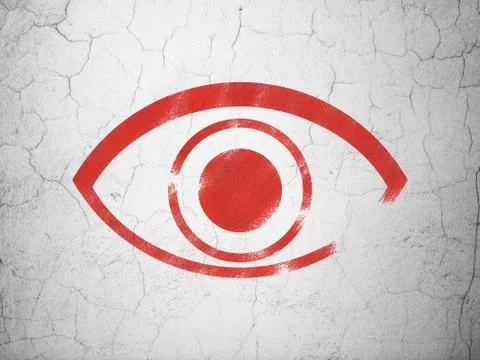 Privacy concept: Eye on wall background Stock Illustration
