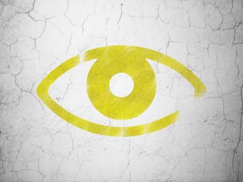 Privacy concept: Eye on wall background Stock Illustration
