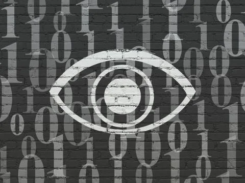 Privacy concept: Eye on wall background Stockillustratie
