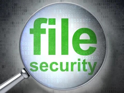 Privacy concept: File Security with optical glass Stock Illustration