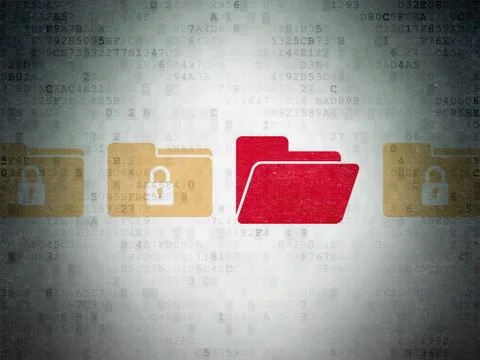 Privacy concept: folder icon on Digital Paper background Illustrazione stock