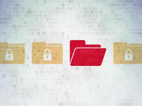 Privacy concept: folder icon on Digital Paper background Stock Illustration