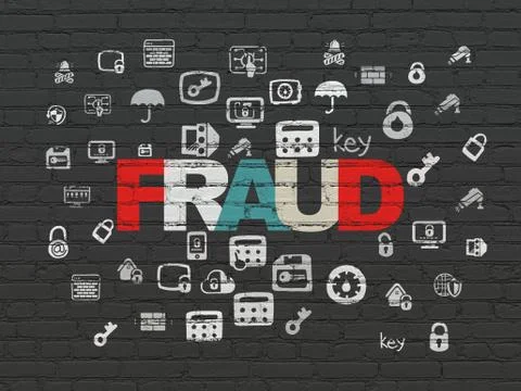 Privacy concept: Fraud on wall background Stock Illustration
