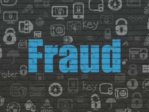 Privacy concept: Fraud on wall background Stock Illustration