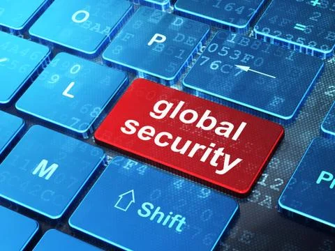 Privacy concept: Global Security on computer keyboard background 스톡 일러스트