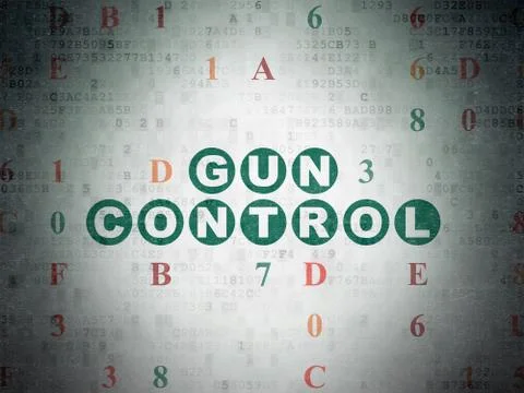 Privacy concept: Gun Control on Digital Data Paper background Stock Illustration