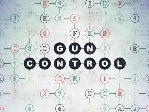 Privacy concept: Gun Control on Digital Data Paper background Stock Illustration