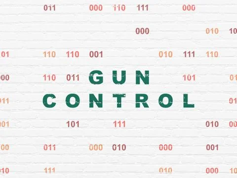 Privacy concept: Gun Control on wall background Ilustração Stock