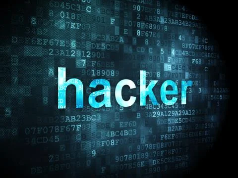 Privacy concept: Hacker on digital background Stock Illustration