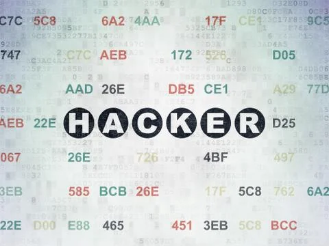 Privacy concept: Hacker on Digital Data Paper background Stockillustratie