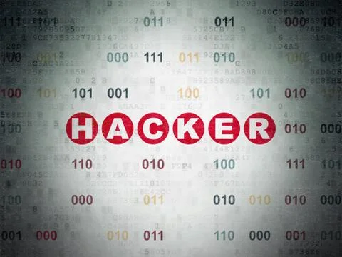 Privacy concept: Hacker on Digital Data Paper background 스톡 일러스트