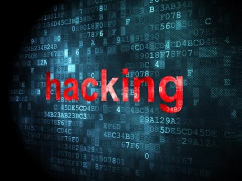 Privacy concept: Hacking on digital background Illustrazione stock