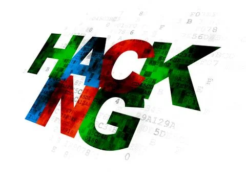 Privacy concept: Hacking on Digital background Illustrazione stock
