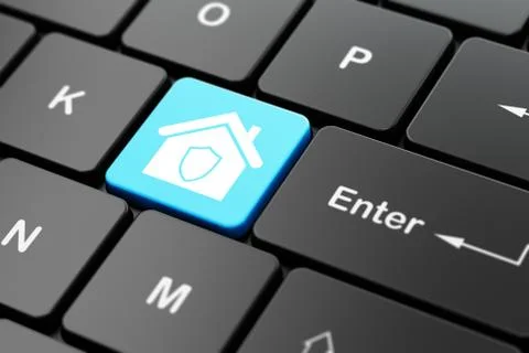 Privacy concept: Home on computer keyboard background イラスト素材
