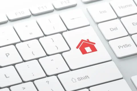 Privacy concept: Home on computer keyboard background イラスト素材