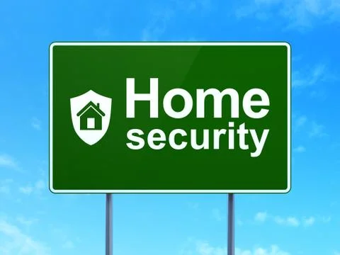 Privacy concept: Home Security and Shield on sign background Illustrazione stock