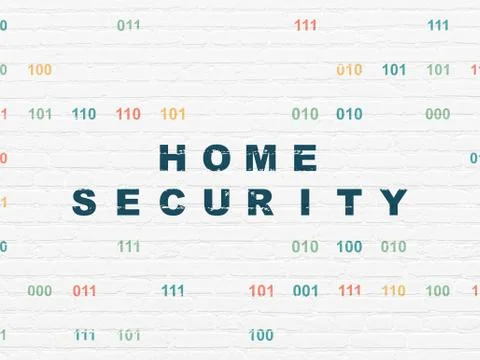 Privacy concept: Home Security on wall background Stock Illustration