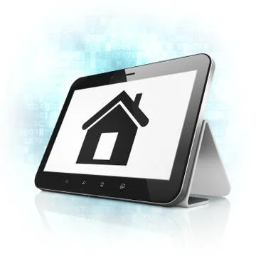 Privacy concept: Home on tablet pc computer Illustrazione stock