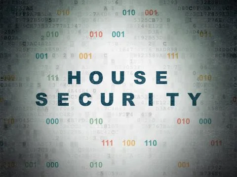 Privacy concept: House Security on Digital Data Paper background 스톡 일러스트