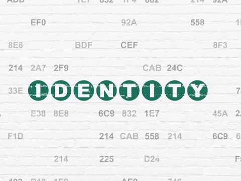 Privacy concept: Identity on wall background イラスト素材