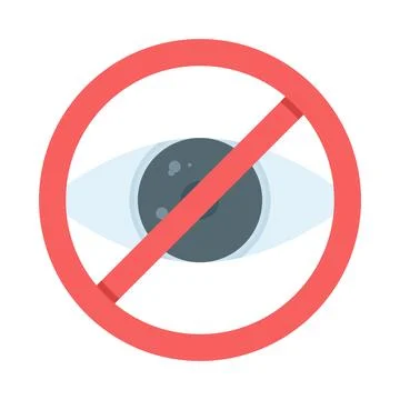 Privacy concept illustration, hide icon with invisible and no view symbol. Stock Illustration