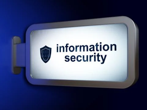 Privacy concept: Information Security and Shield on billboard background Stock-Illustration