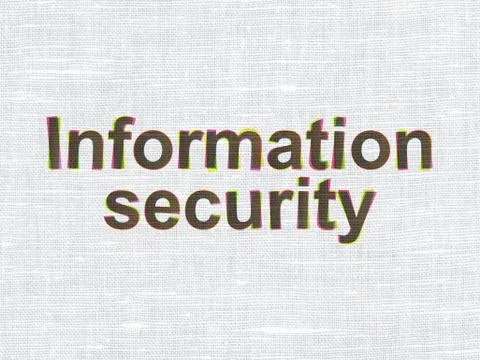 Privacy concept: Information Security on fabric texture Illustrazione stock