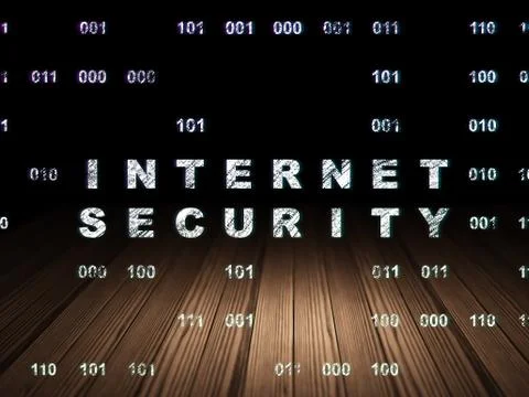 Privacy concept: Internet Security in grunge dark room Illustrazione stock