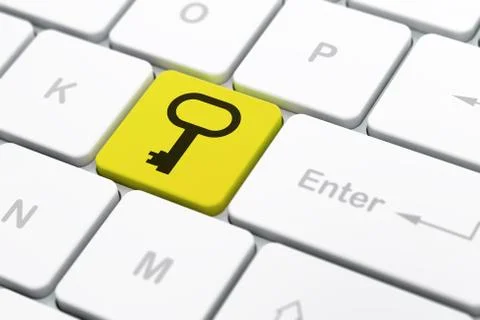 Privacy concept: Key on computer keyboard background Stockillustratie