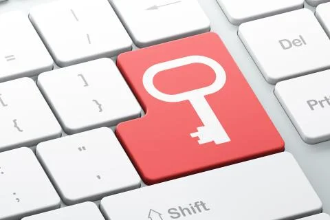 Privacy concept: Key on computer keyboard background Stockillustratie