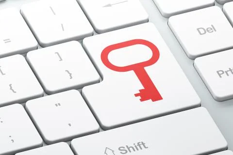 Privacy concept: Key on computer keyboard background 스톡 일러스트