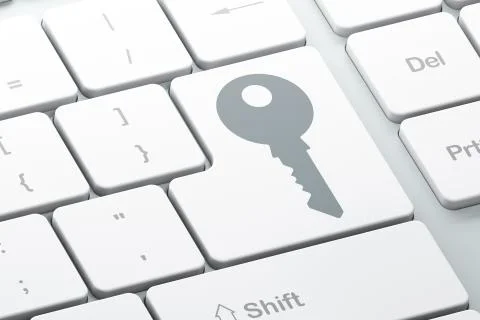 Privacy concept: Key on computer keyboard background 库存插图