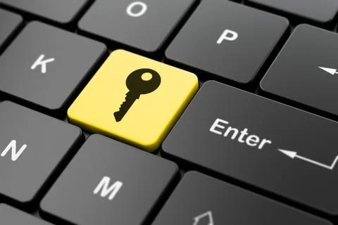 Privacy concept: Key on computer keyboard background Stockillustratie