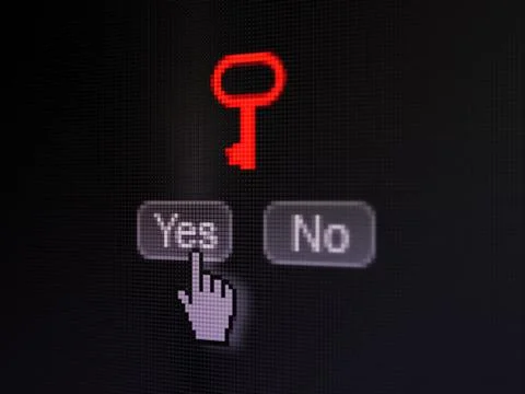 Privacy concept: Key on digital computer screen Stock Illustration