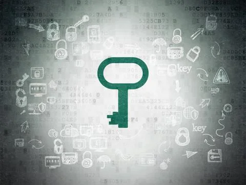 Privacy concept: Key on Digital Paper background Stockillustratie