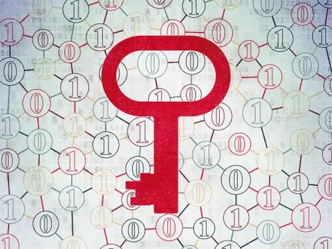 Privacy concept: Key on Digital Paper background 库存插图