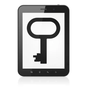 Privacy concept: Key on tablet pc computer Illustrazione stock
